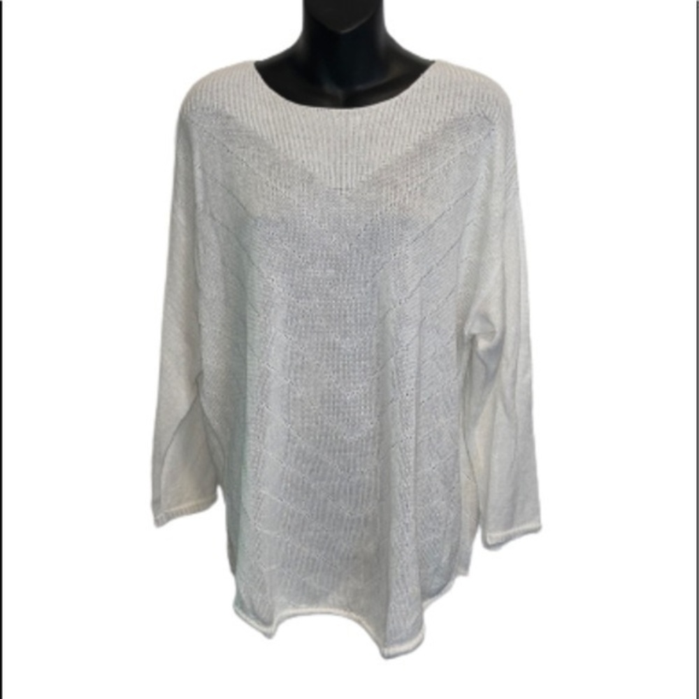 INC international concepts white lightweight sweater size 2X